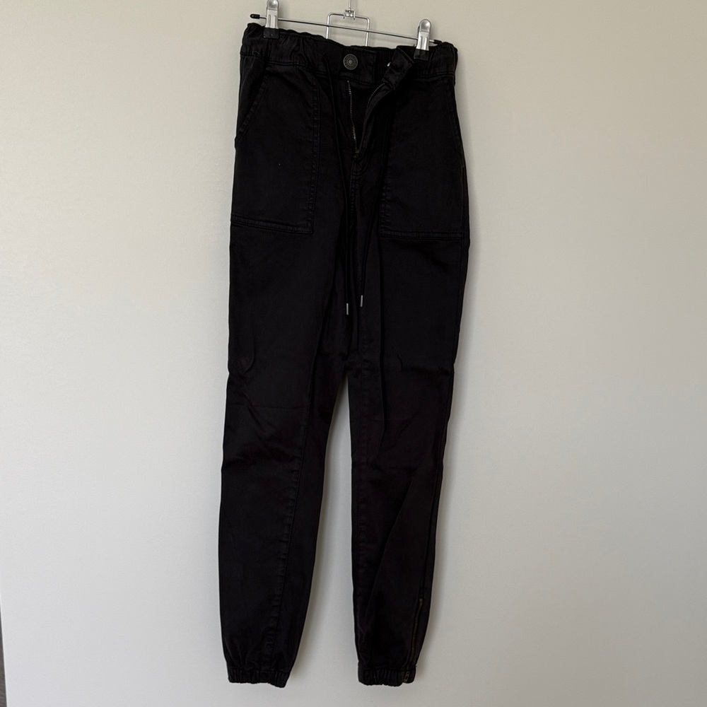 Black Drawstring Jogger Pants
